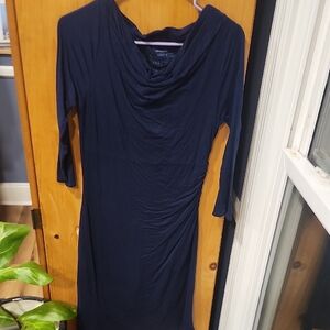 Patagonia Navy Long Sleeve Cowl Neck Dress